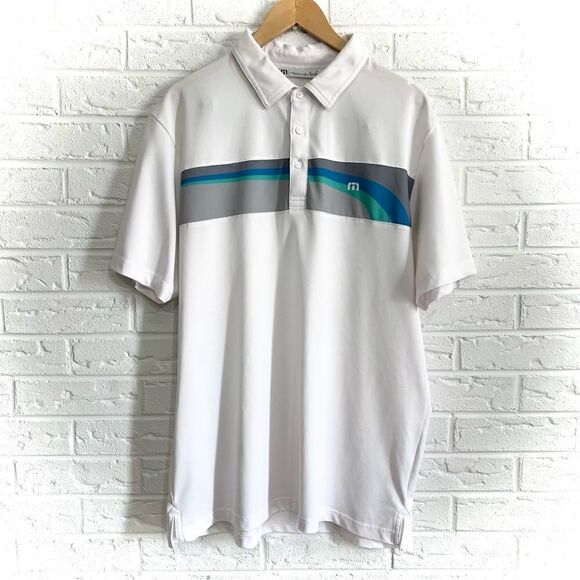 Travis Mathew Men’s White Golf Polo Size Large - Picture 1 of 4